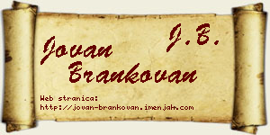 Jovan Brankovan vizit kartica